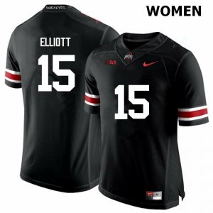 NCAA Ohio State Buckeyes Women's #15 Ezekiel Elliott Black Nike Football College Jersey DAM4445AT